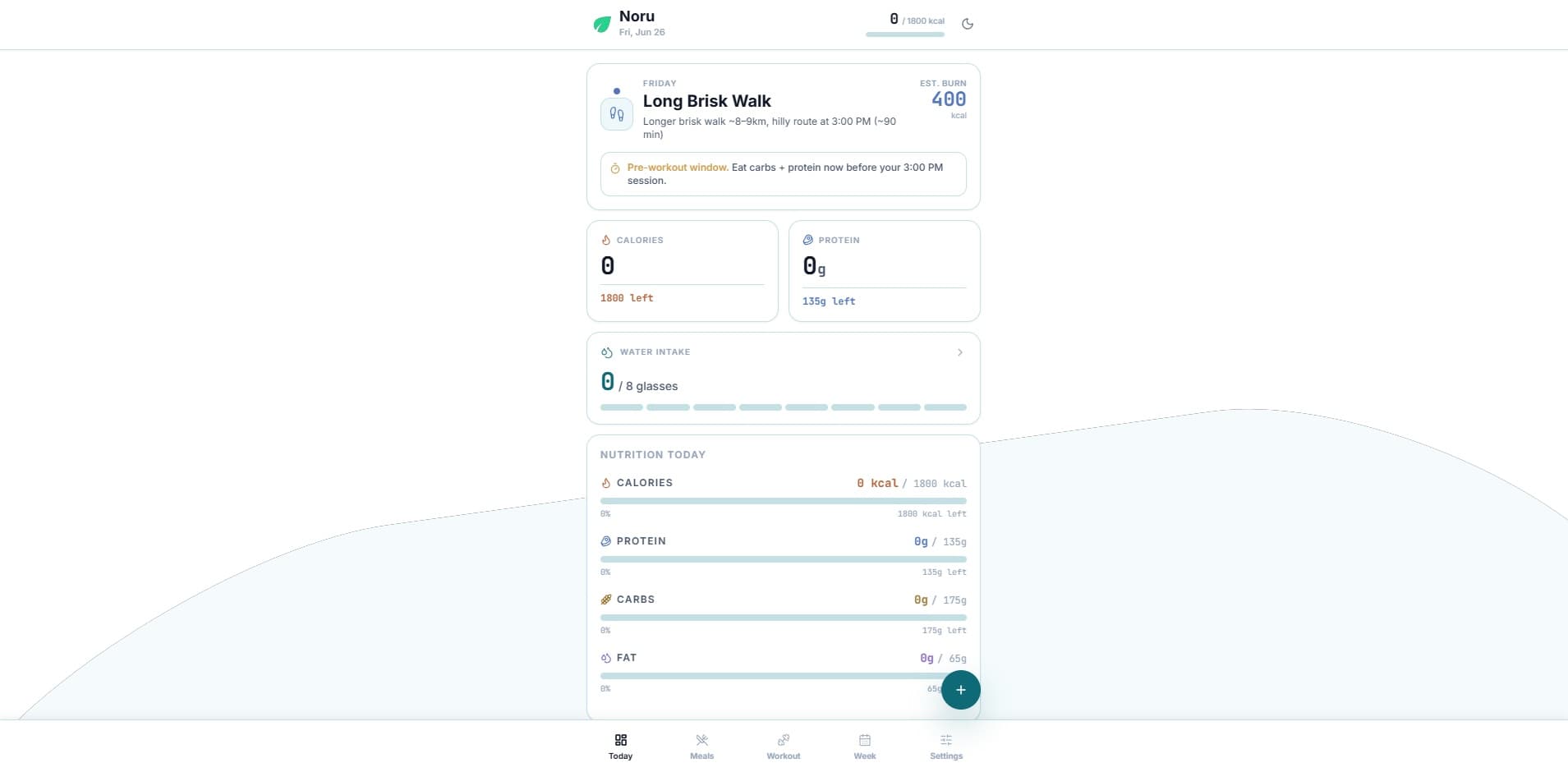 Noru — Fitness Tracker screenshot 1
